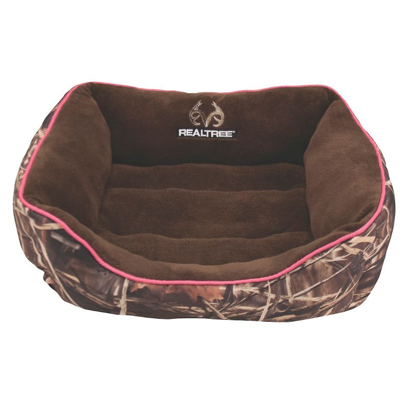 Realtree Box Pet Bed - 25"x21" - Camo/Pink
