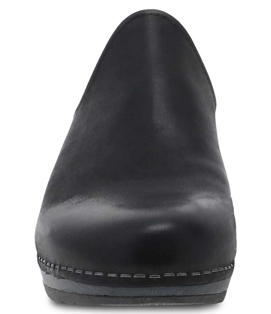 Dansko Melody Burnished Leather Slip-On Open Back Clogs