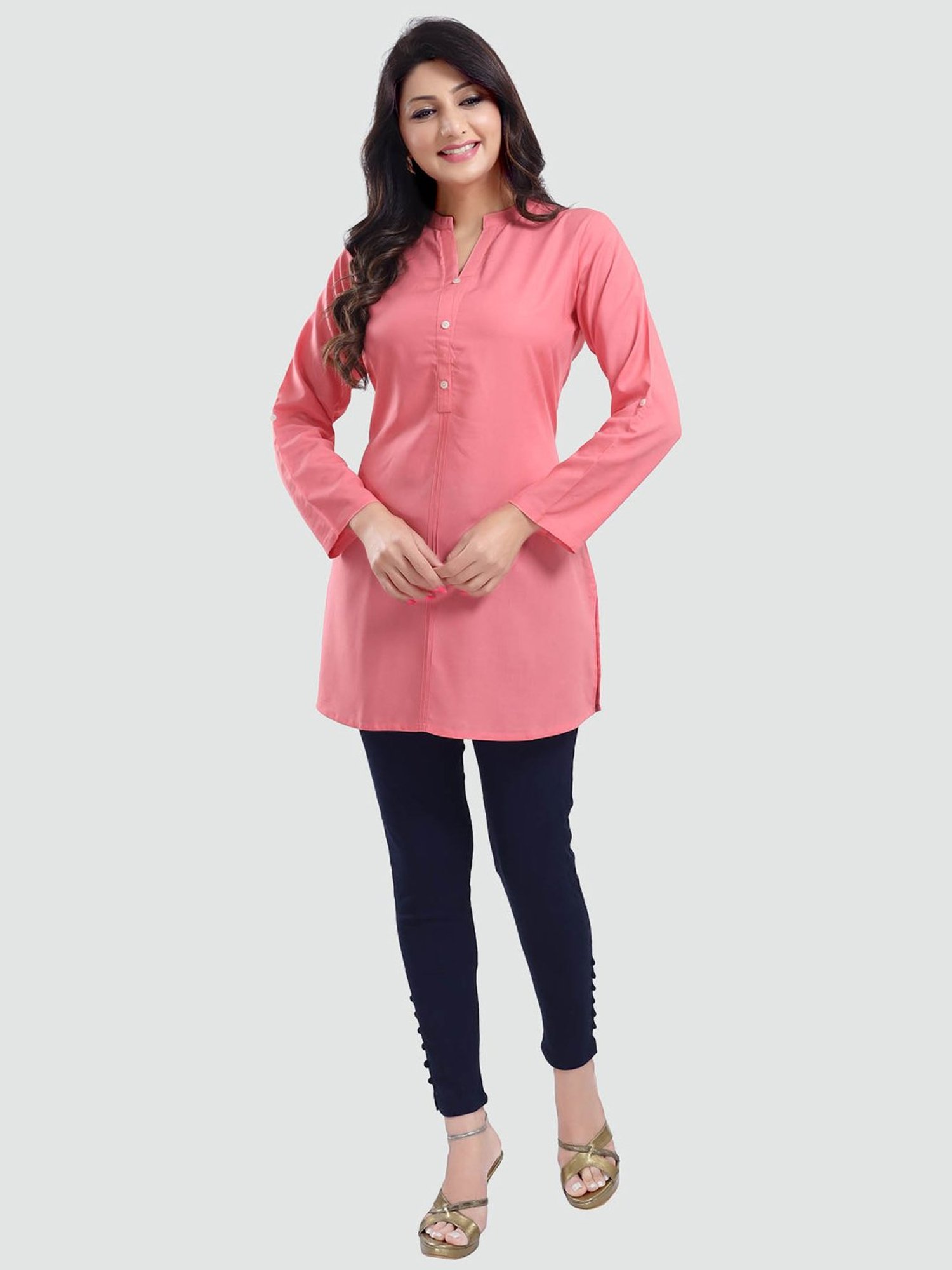 Saree Swarg Pink Printed Tunic