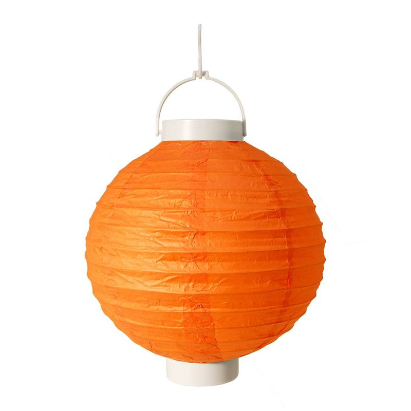 3ct Orange Battery Operated Paper Lantern