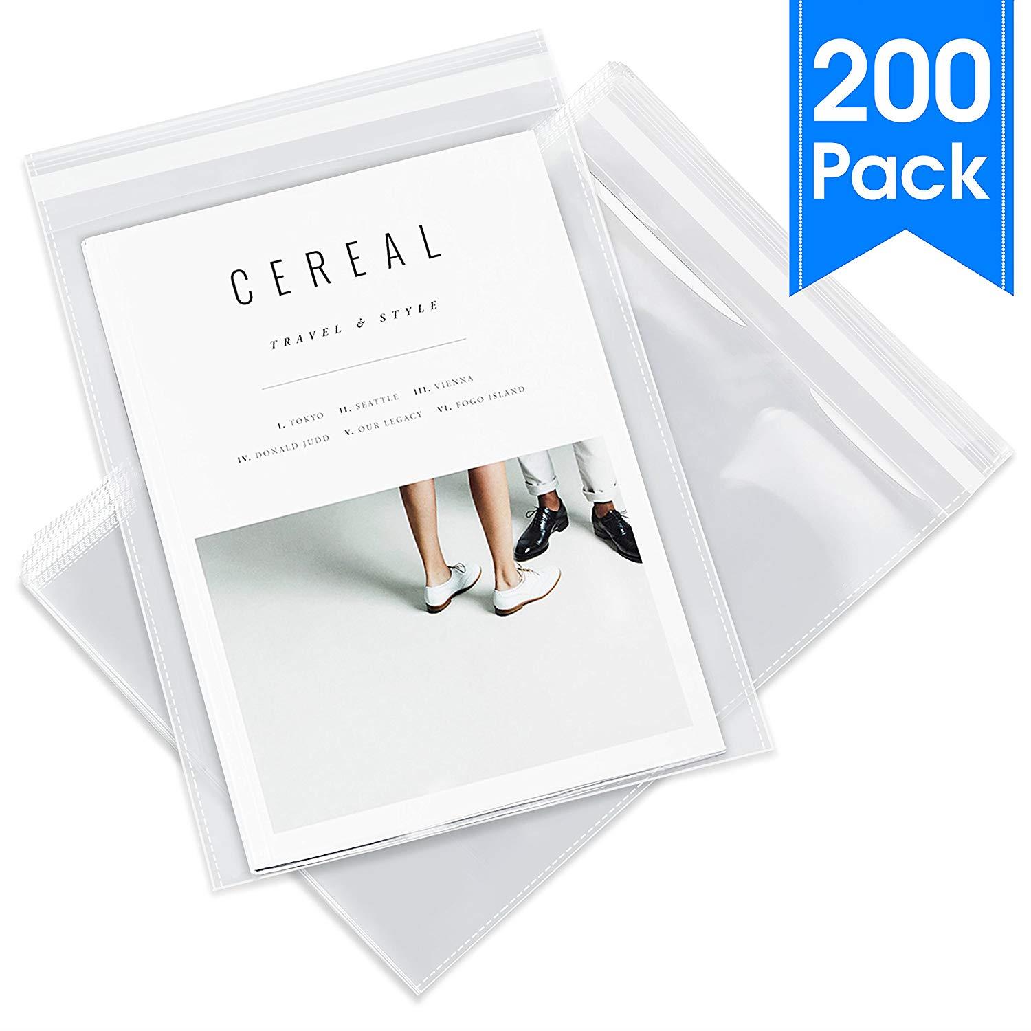 6&rdquo; X 9&rdquo; (200) Clear Resealable Cellophane Cello Bags Self Seal - Fits 6X9 Print Photos A7 A8 A9 Cards Envelopes & Baked Goods - Pack It Chic (More Sizes Available)