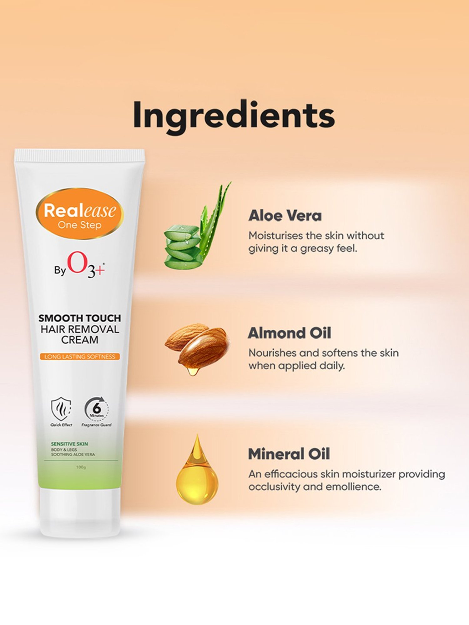 O3+ Realease Smooth Touch Hair Removal Cream - 100 gm