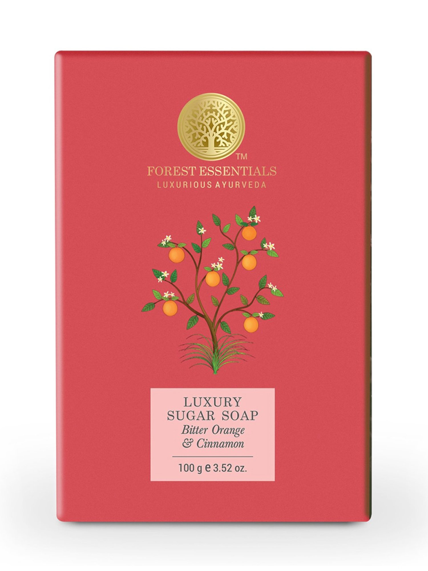 Forest Essentials Handmade Ayurvedic Luxury Sugar Bath Soap with Bitter Orange & Cinnamon - 100 gm