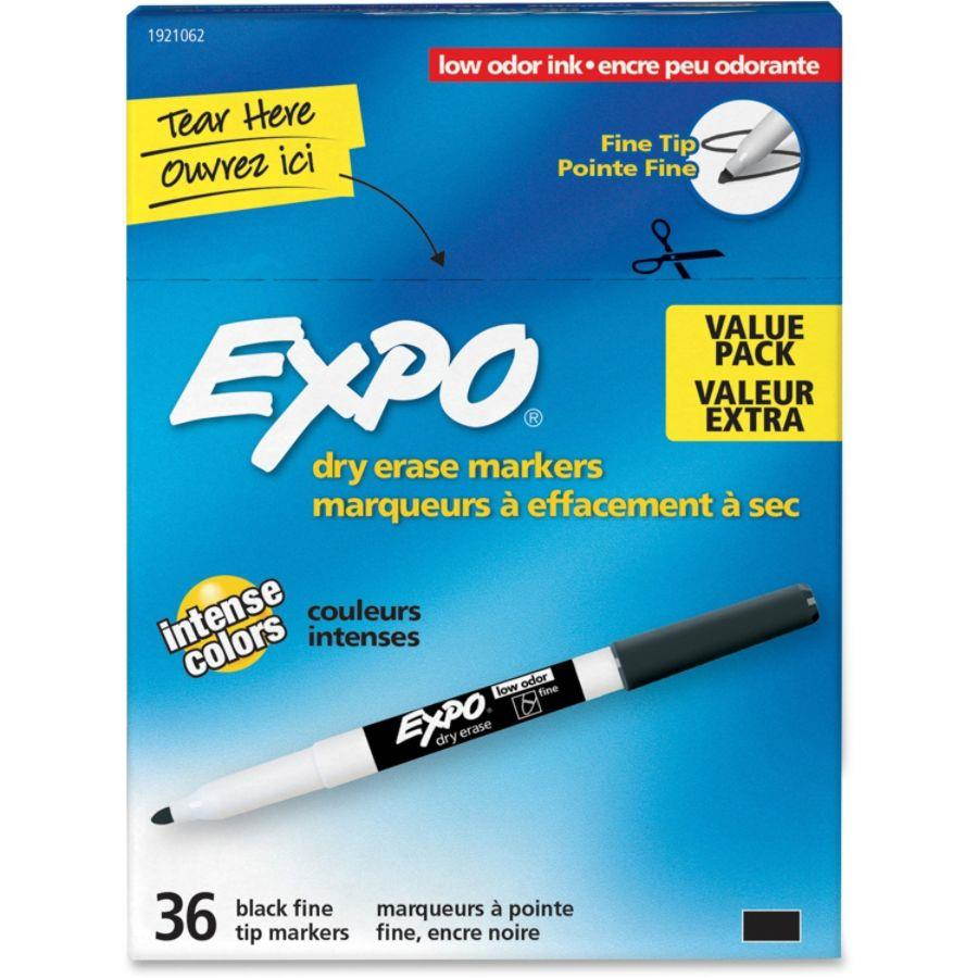 EXPO Low Odor Dry Erase Marker Fine Point Black 36/Box 1921062