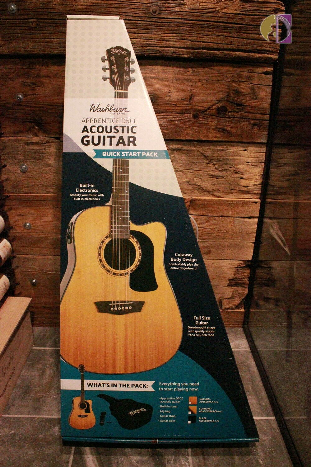 Washburn Apprentice D5CE Acoustic-Electric Guitar Starter Pack w/ Gig Bag