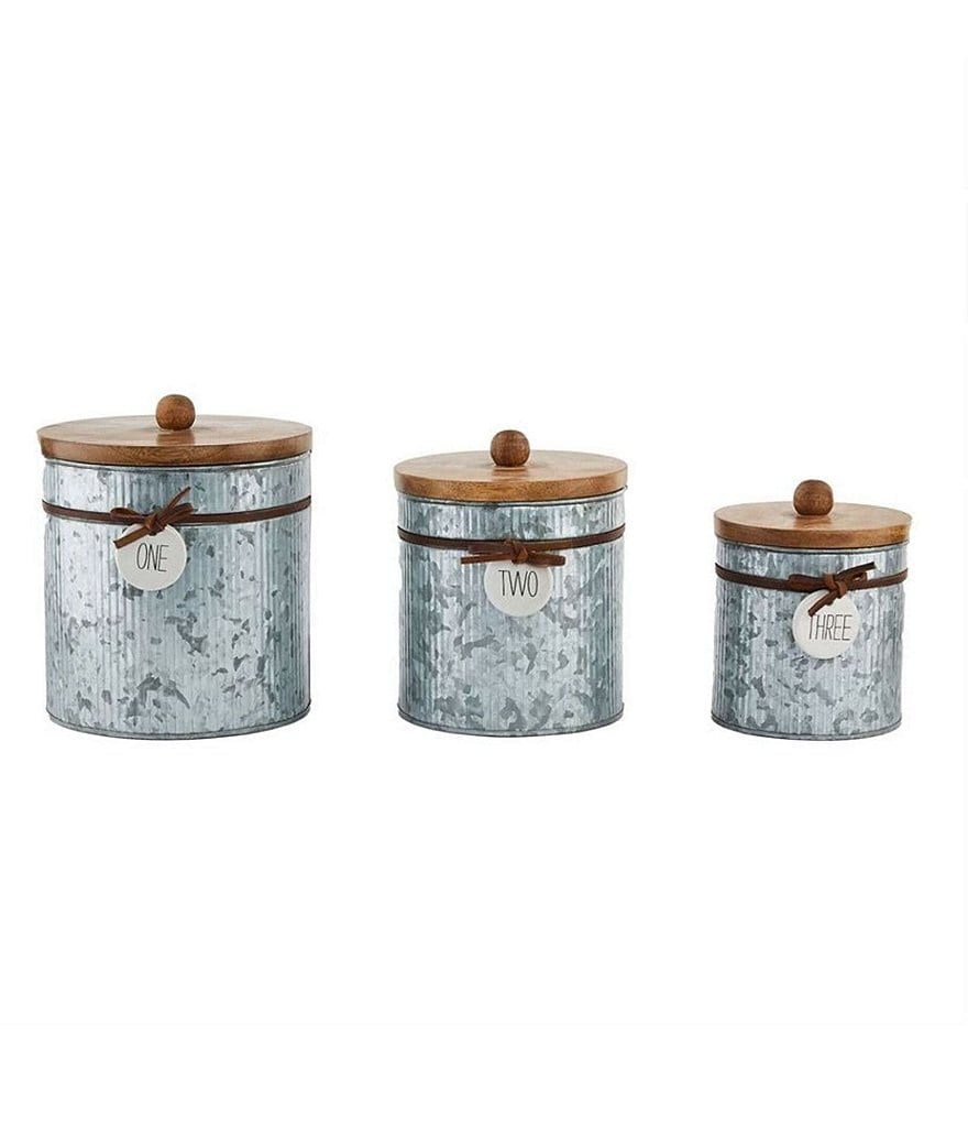 Mud Pie Corrugate Tin Bistro Nested Canister Set