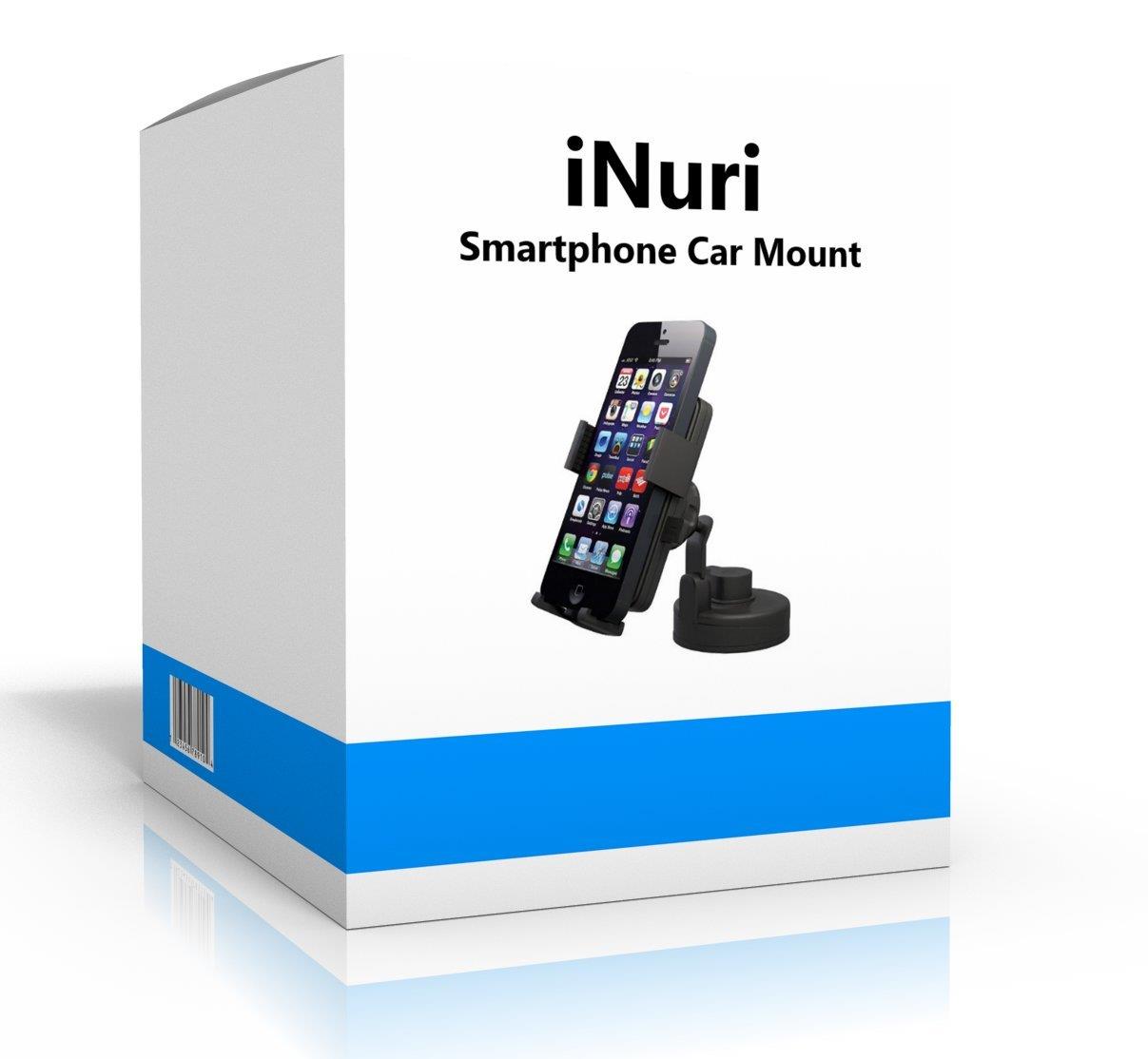 Car Phone Holder - Windshield Smartphone Mount for Cell Phone, Mobile, GPS - Universal Car Mount for iPhone 4, 5, 6, 7, X Samsung Galaxy S5 S4 S3 S2 - Auto, Black, Hands Free, Best Grip Holder for Car