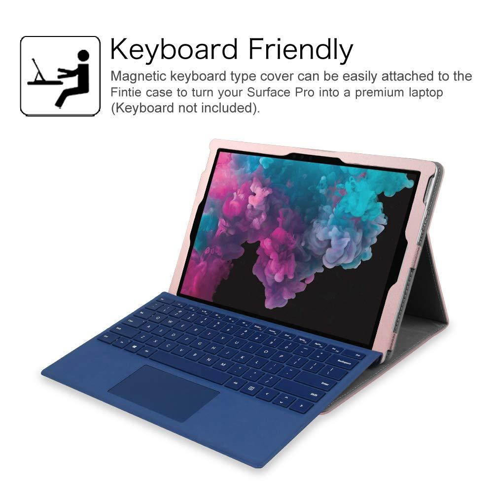 Fintie Case for Surface Pro 6, Multi-Angle Viewing Folio Stand Cover w/Card Pocket for Microsoft Surface Pro 6 / Surface Pro (5th Gen) / Pro 4 3, Compatible with Type Cover Keyboard (Rose Gold)