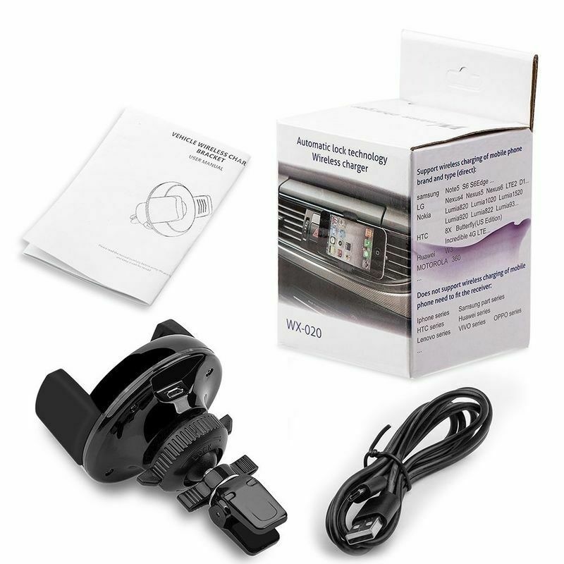 Qi Wireless Car Charger Air Vent Mount Holder For iPhone X  Note 8 S8 S7