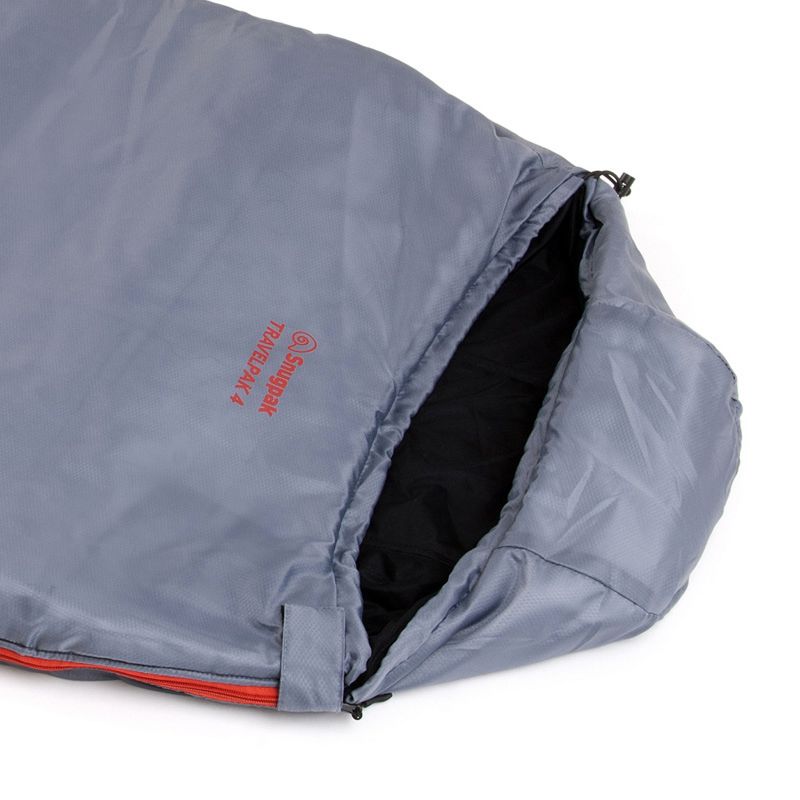 Snugpak Travelpak 4 Sleeping Bag with Mosquito Net, 19 Degree, Left Hand Zip, Pebble Gray