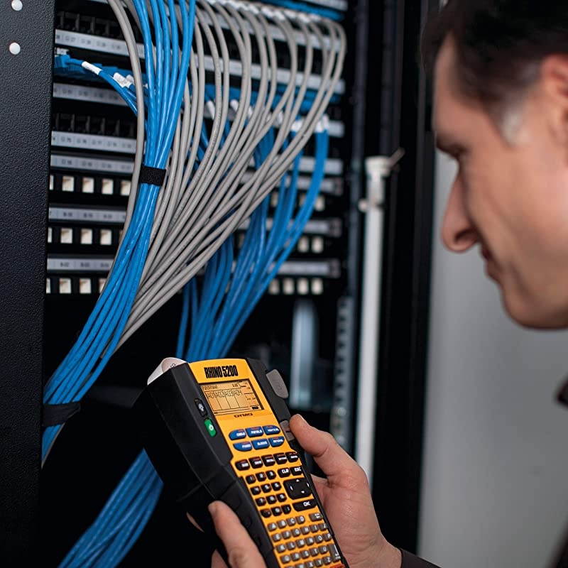 Industrial Label Maker | RhinoPRO 5200 Label Maker TimeSaving Hot Keys Prints Fast Durable Label Maker For Job Sites and HeavyDuty Labeling Jobs