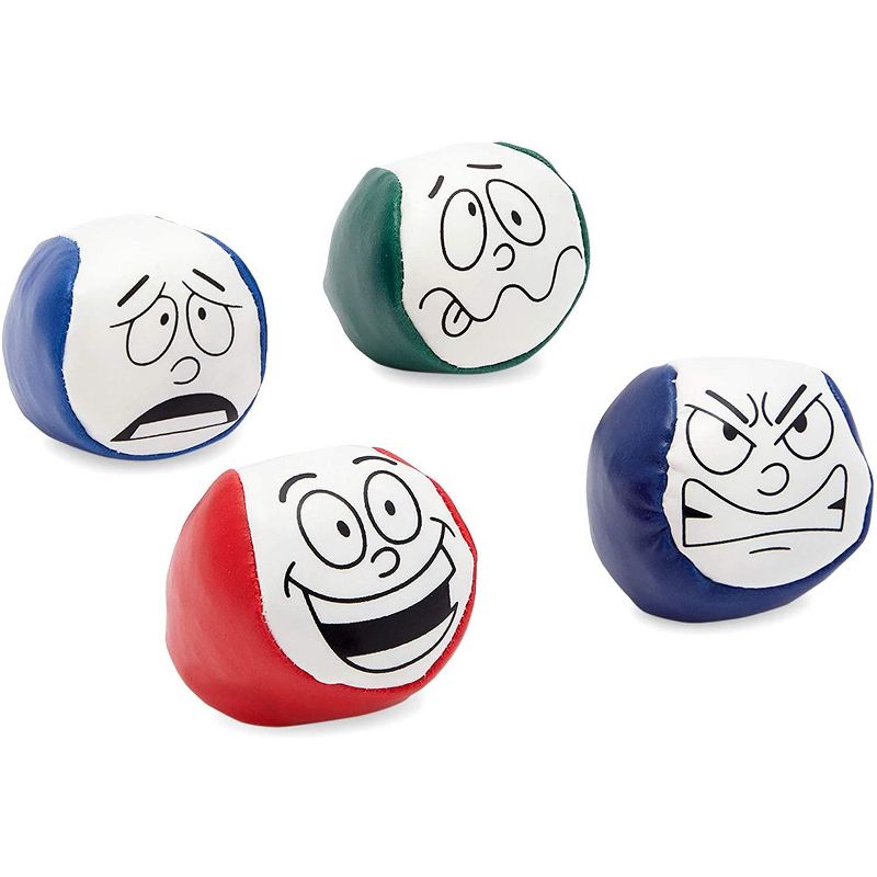 Blue Panda 12 Pack Juggling Balls, Kick Sack Bean Bags with 4 Funny Face Designs