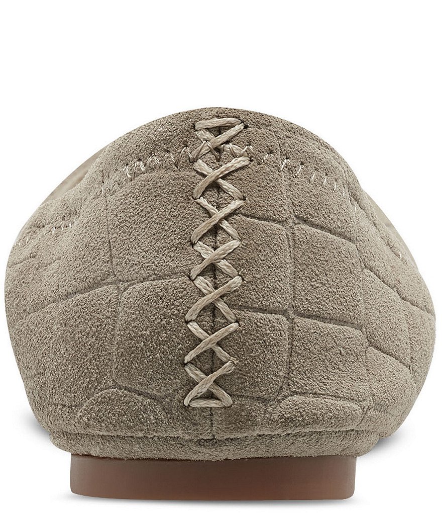 Lucky Brand Emmie Croco Embossed Suede Leather Ballet Flat