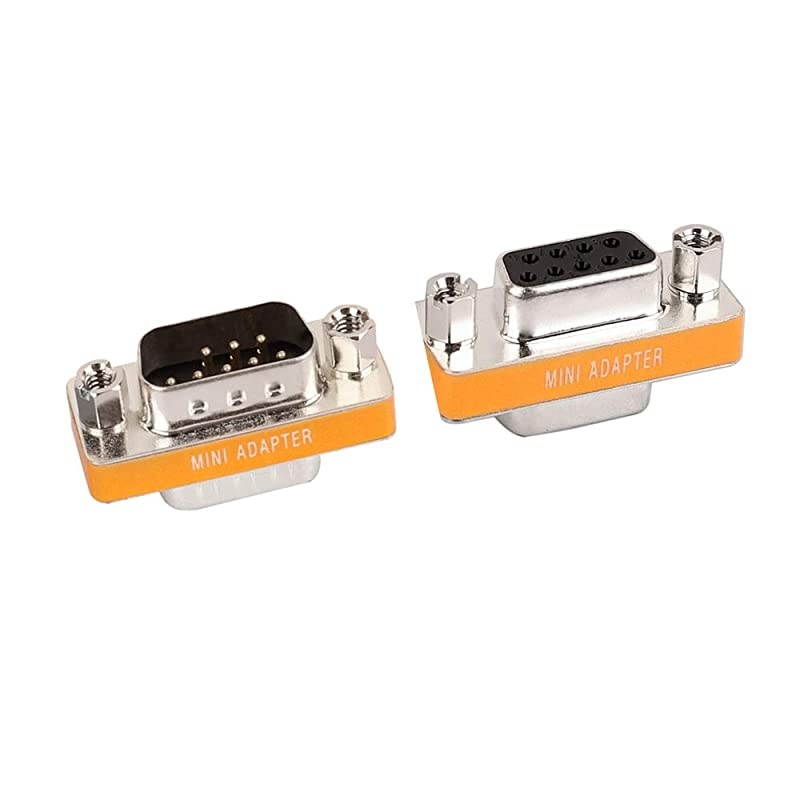 Null Modem Adapter RS232 Male to Female Serial Mini Cable Gender Changer Coupler Connector 2 Pack