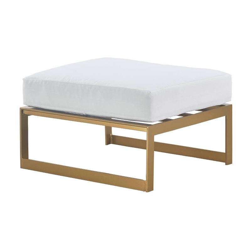 Newbury Premium Grade A Teak Wood Patio Ottoman White - Modway