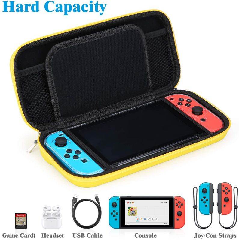 HEYSTOP Switch Carrying Case for Nintendo Switch Case with Screen Protector, 9 in 1 Nintendo Switch Accessories Kit and 6 Pcs Thumb Grip, Nintendo Switch Protective Case