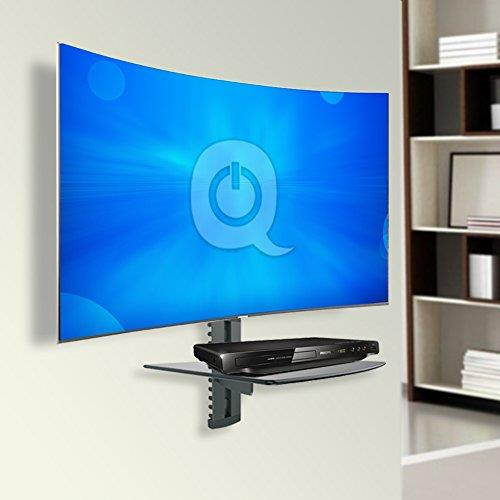 QualGear UL Listed Universal Single Shelf Wall Mount for A/V Components, Black (QG-DB-001-BLK)