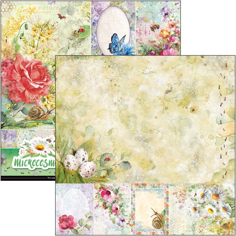 Ciao Bella Double-Sided Paper Pack 90lb 12"X12" 12/Pkg-Microcosmos, 12 Designs/1 Each