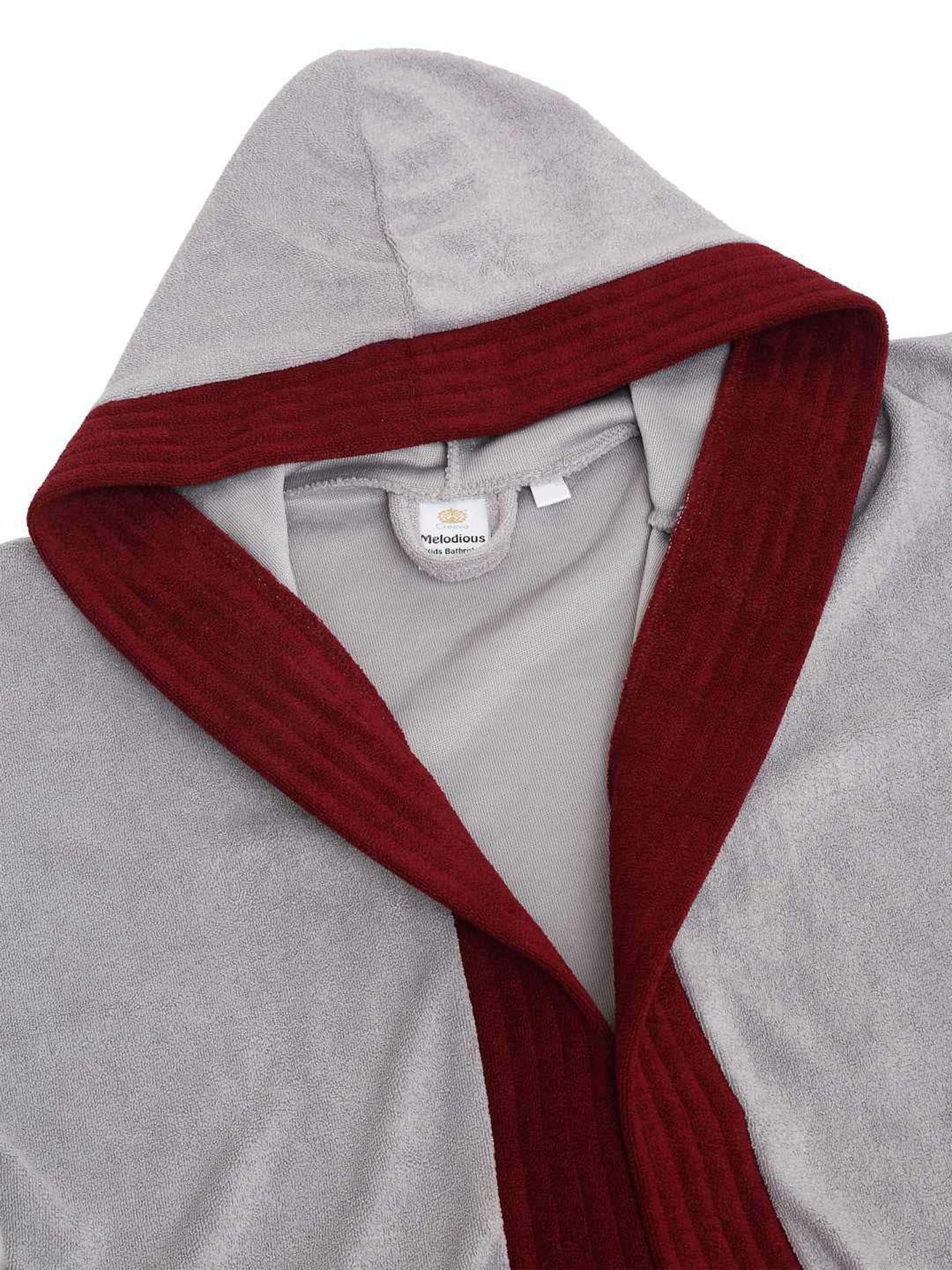 Creeva Melodious Black & Turkish Micro Terry 225 GSM Kids Hooded Bathrobe 4-5 Years With Pocket