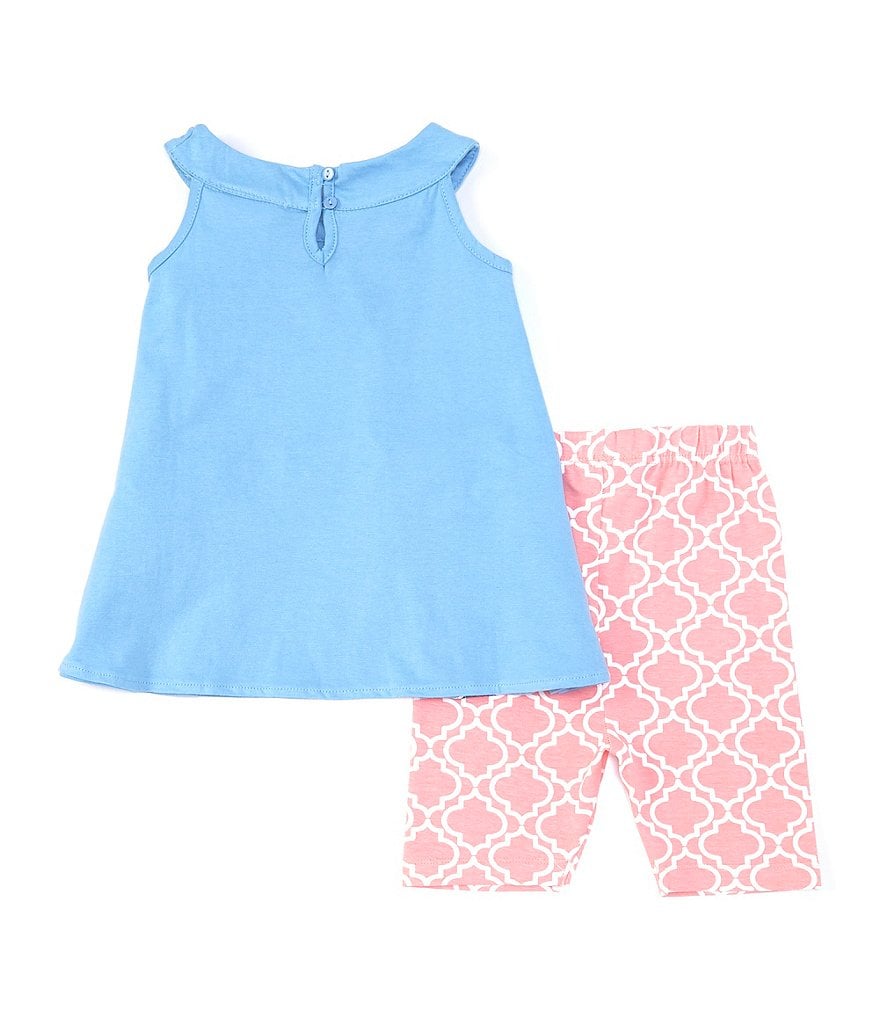 Rare Editions Little Girls 2T-6X Flower Tunic Top & Printed Bike Shorts Set