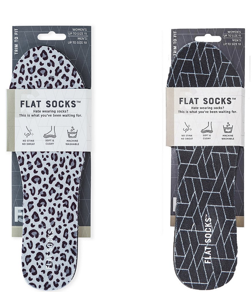 Flat Socks Snow Leopard Cushioned Liners 2-Pack