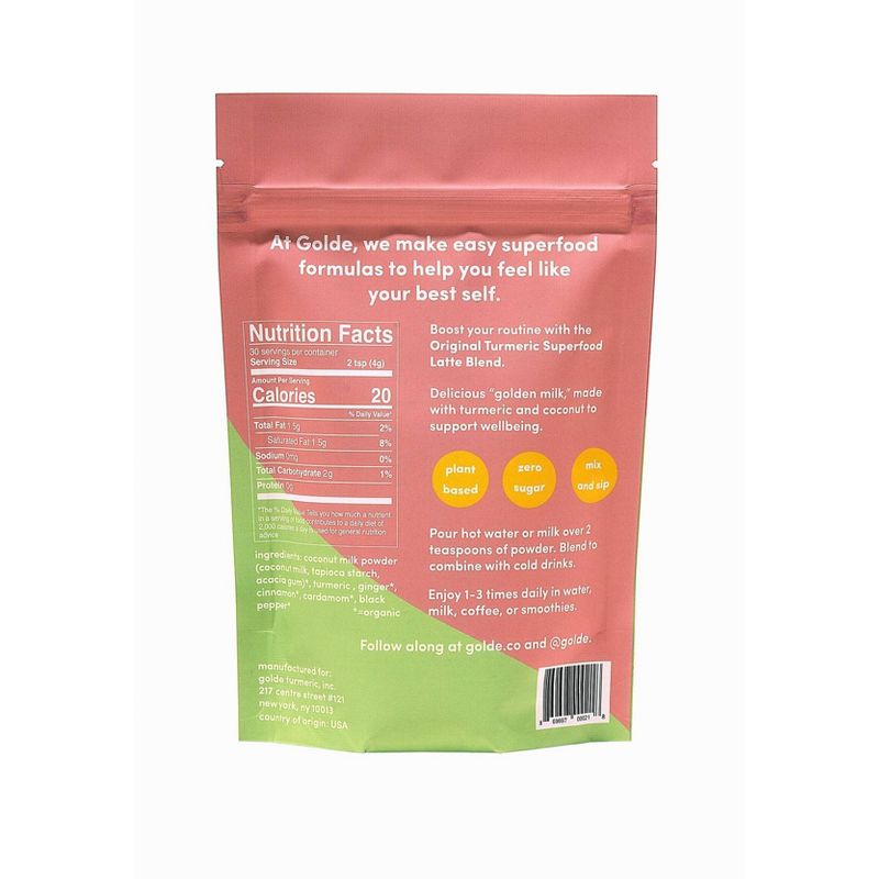 Golde Original Turmeric Superfood Latte Blend - 4.2oz
