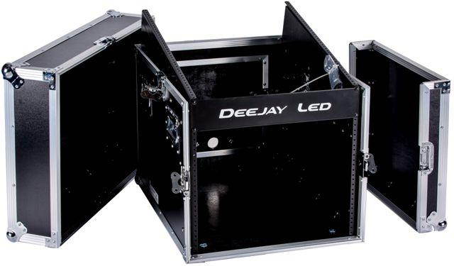 Deejay Led Fly Drive Case 14U Space Slant Mixer Rack / 8 U Space Vertical Rack System With Full Ac Door