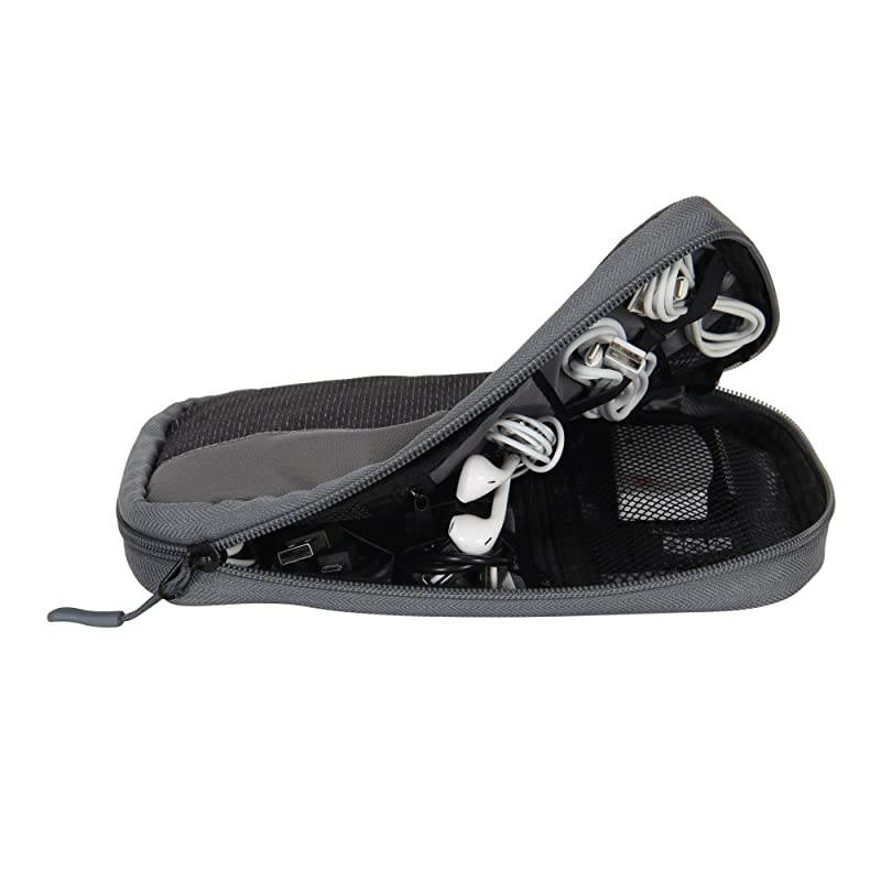 Travel Universal Cable Organizer Electronics Accessories Cases for Various USB Phone Charger and Cable Black Grey