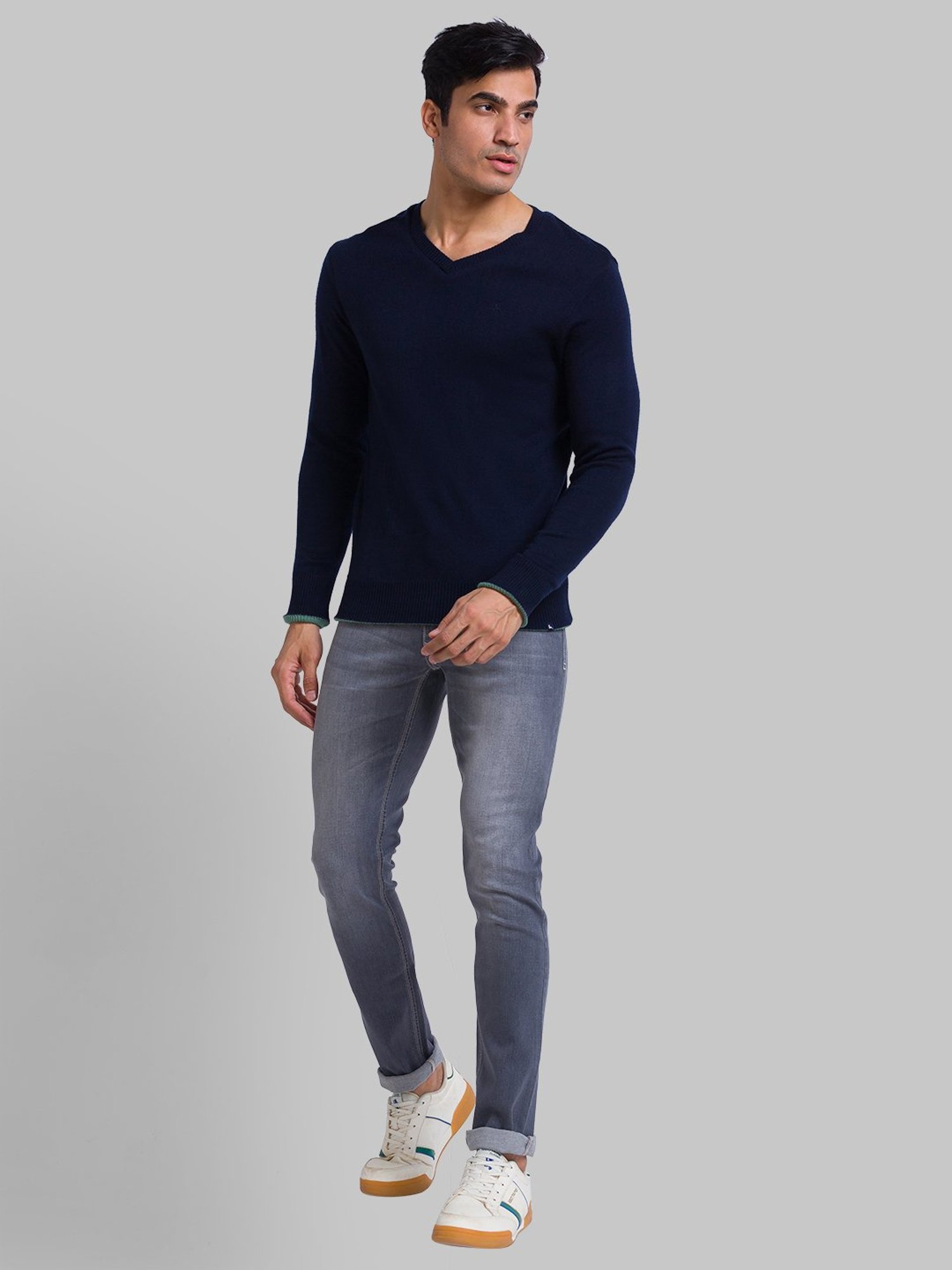 Parx Blue Regular Fit Sweater