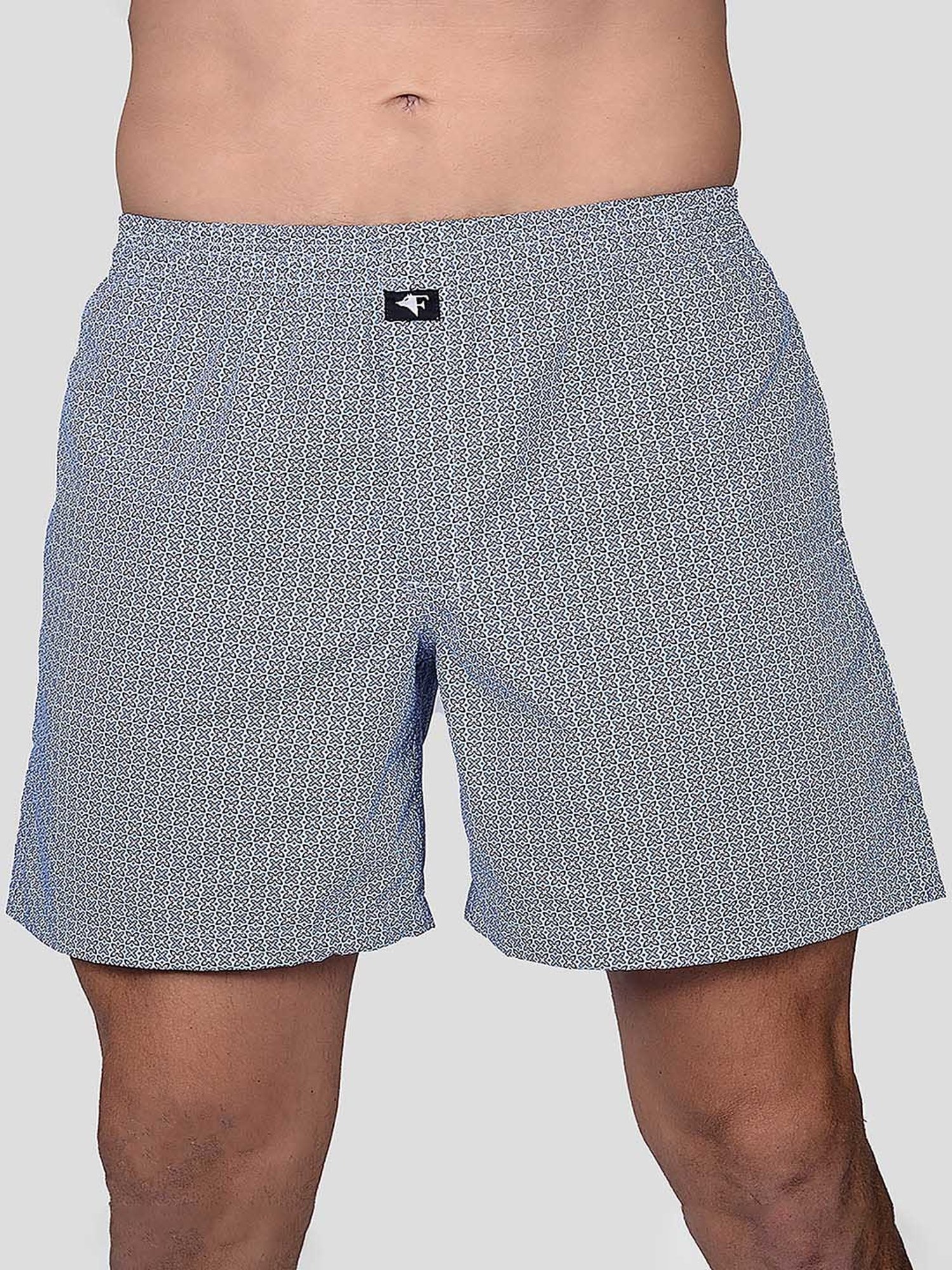 Frenchie Ocean Blue Relaxed Fit Printed Boxers