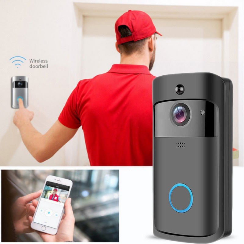 WiFi Video Doorbell Camera, Wireless Doorbell Camera with Chime, 720P HD, 2-Way Audio, Motion Detection, IP65 Waterproof Night Vision