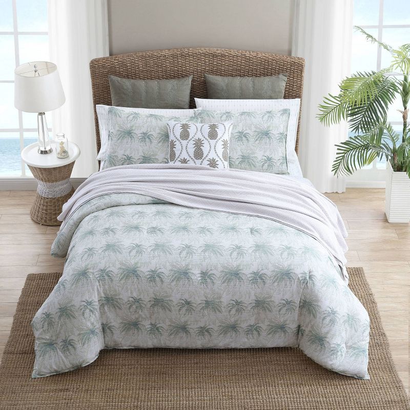 King Distressed Palm Comforter & Sham Set Green - Tommy Bahama