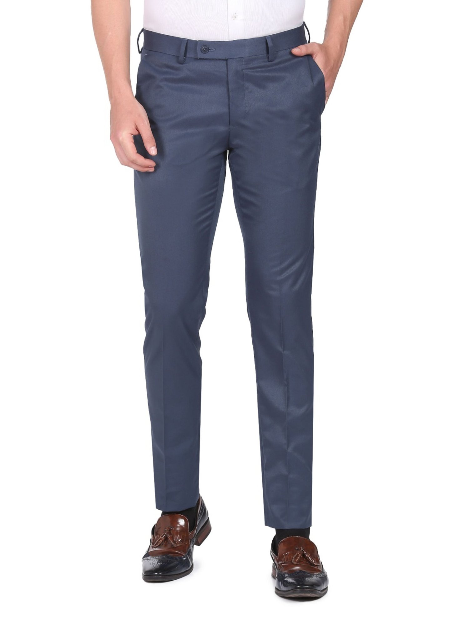 Arrow Blue Regular Fit Trousers