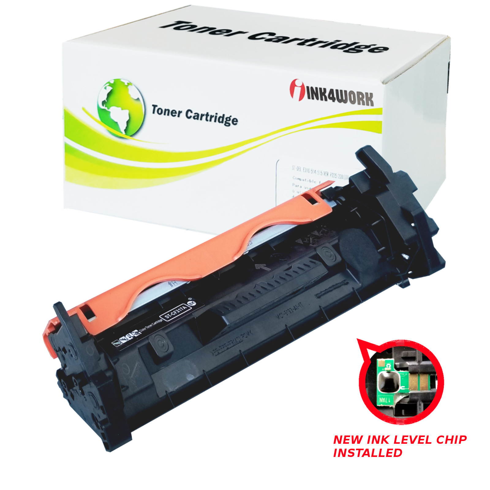 INK4WORK CF217A 17A Compatible Toner Cartridge [with IC Chip] Replacement For HP LaserJet Pro M102a M102w M130a M130fn M130fw M130nw