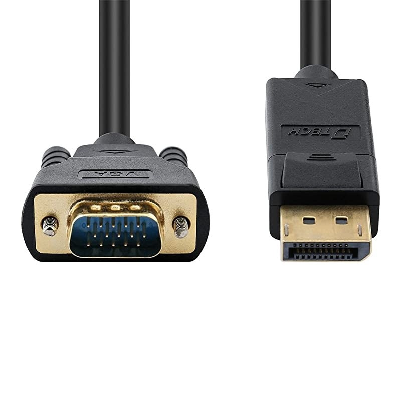 3ft Displayport to VGA Cable Male to Male Plug Video Adapter with Gold Plated Connector (Black, 3 Feet)