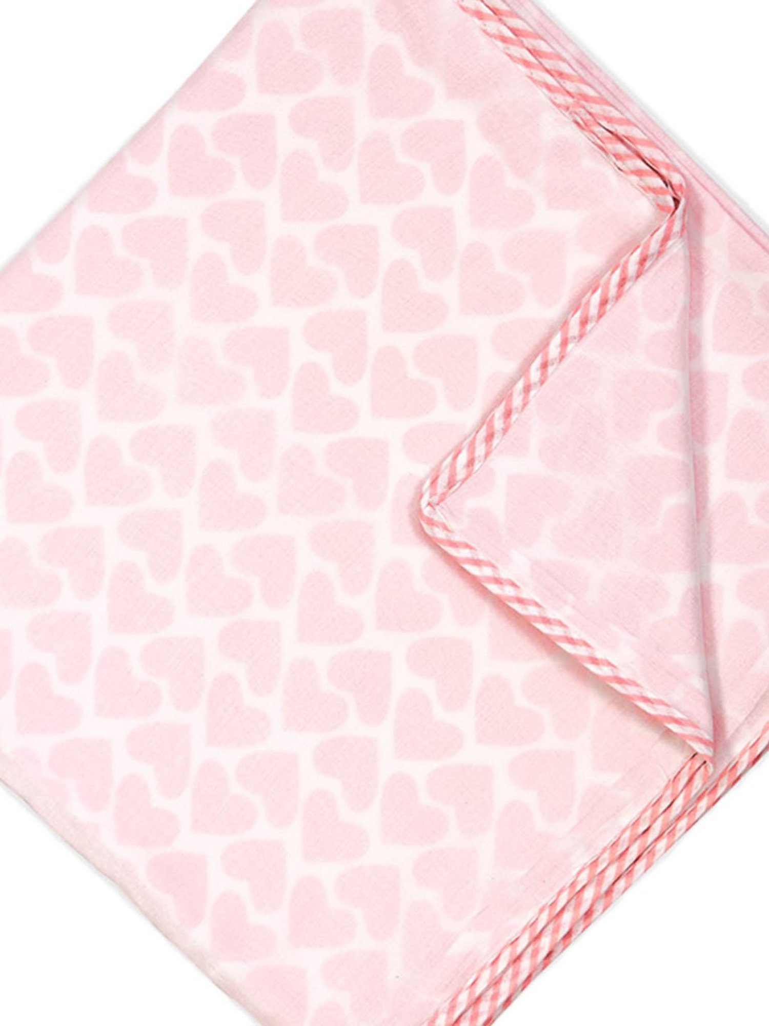 Nigh Nigh Hearts Pink Cotton 70 TC Toddlers Dohar - Set of 1