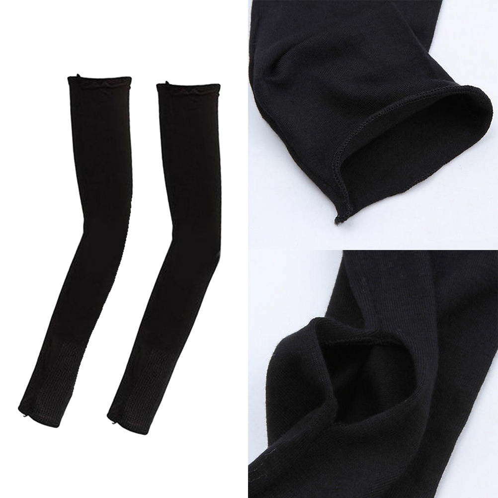 Stretchy Arm Cover UV Protection Sleeve Breathable Elbow Protector Elastic Elbow Brace for Sun Protection Size M(Black)