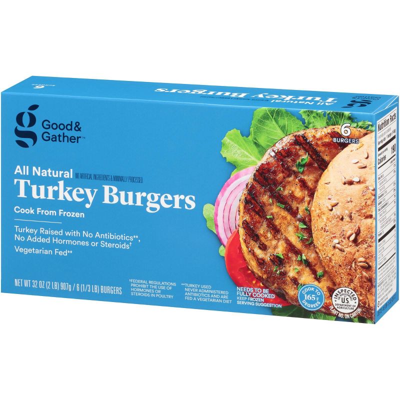 Turkey Patties - Frozen - 2lbs/6ct - Good & Gather™