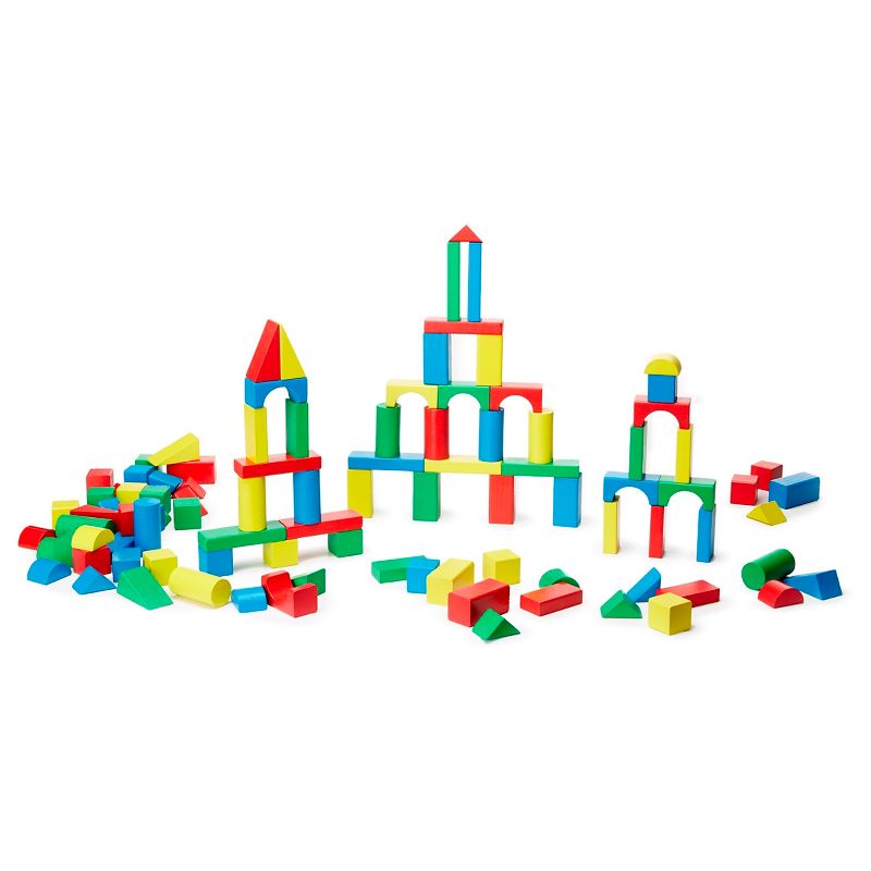 Melissa & Doug Wooden Building Blocks Set - 100 Blocks