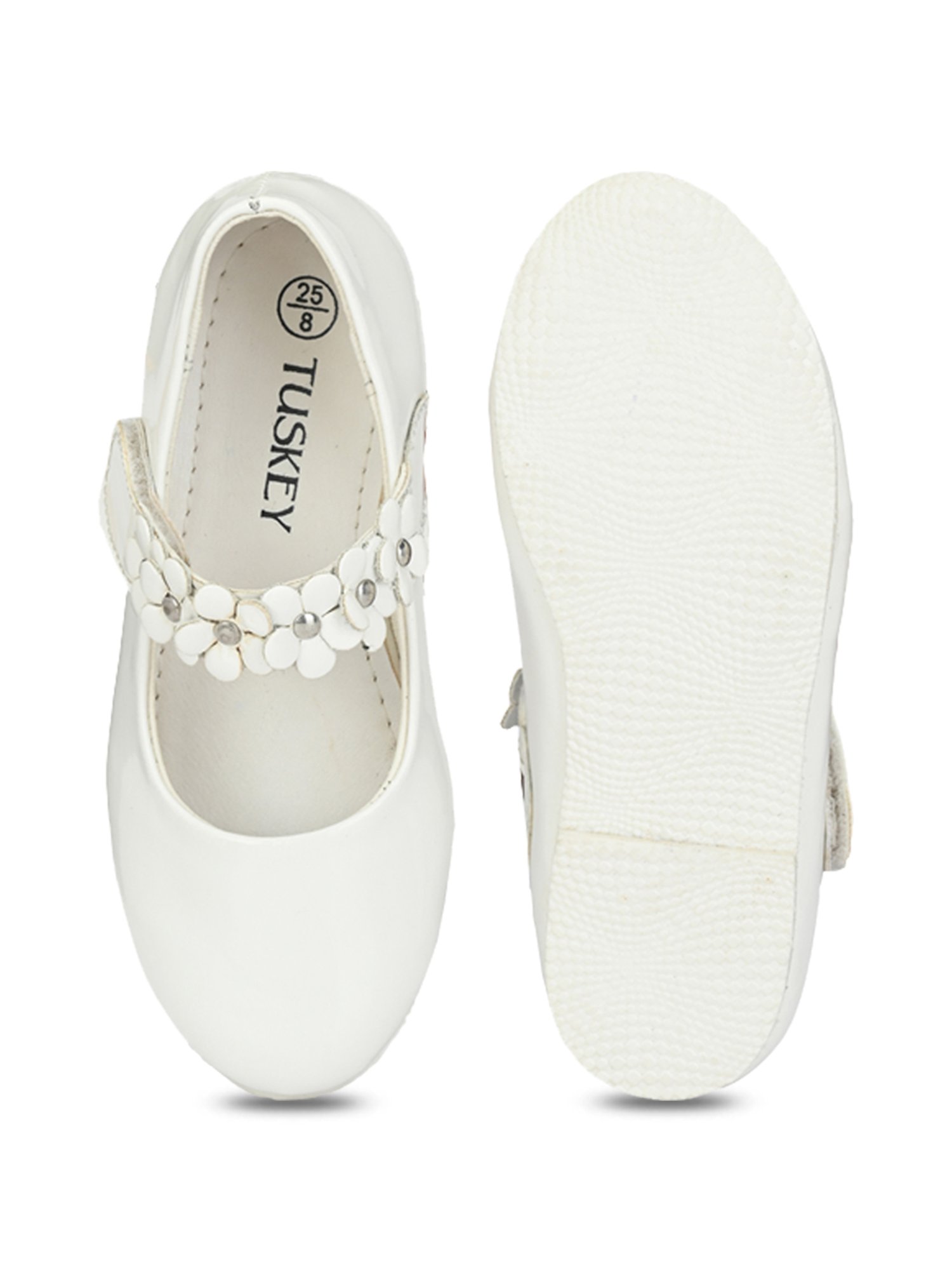 Tuskey Kids White Mary Jane Shoes