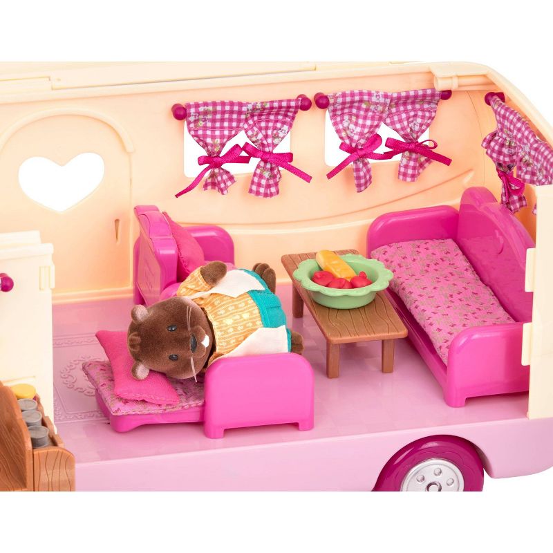 Li'l Woodzeez Camper Playset with Pink Toy Car 40pc - Happy Camper