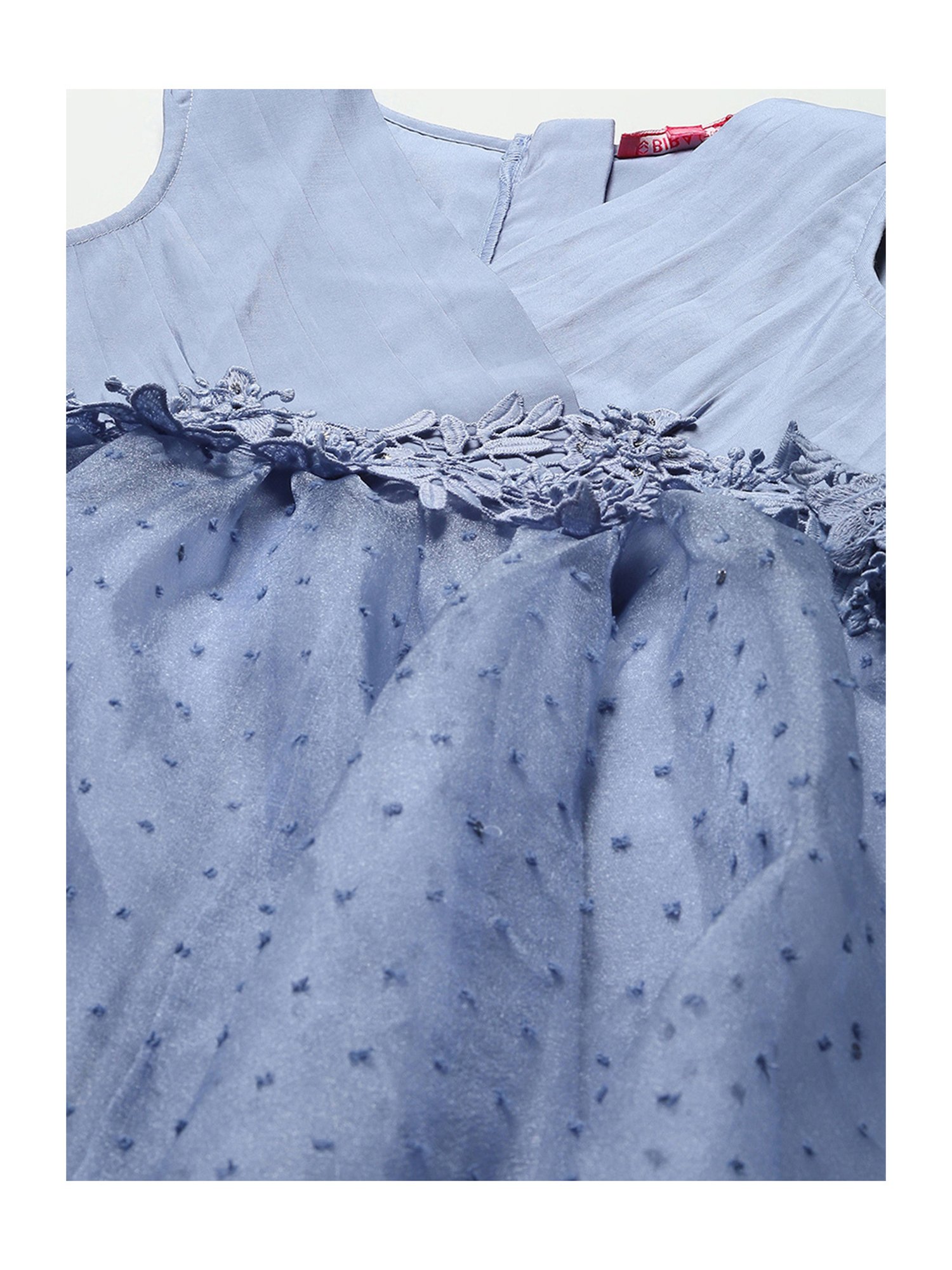 BIBA Girls Blue Solid Dress