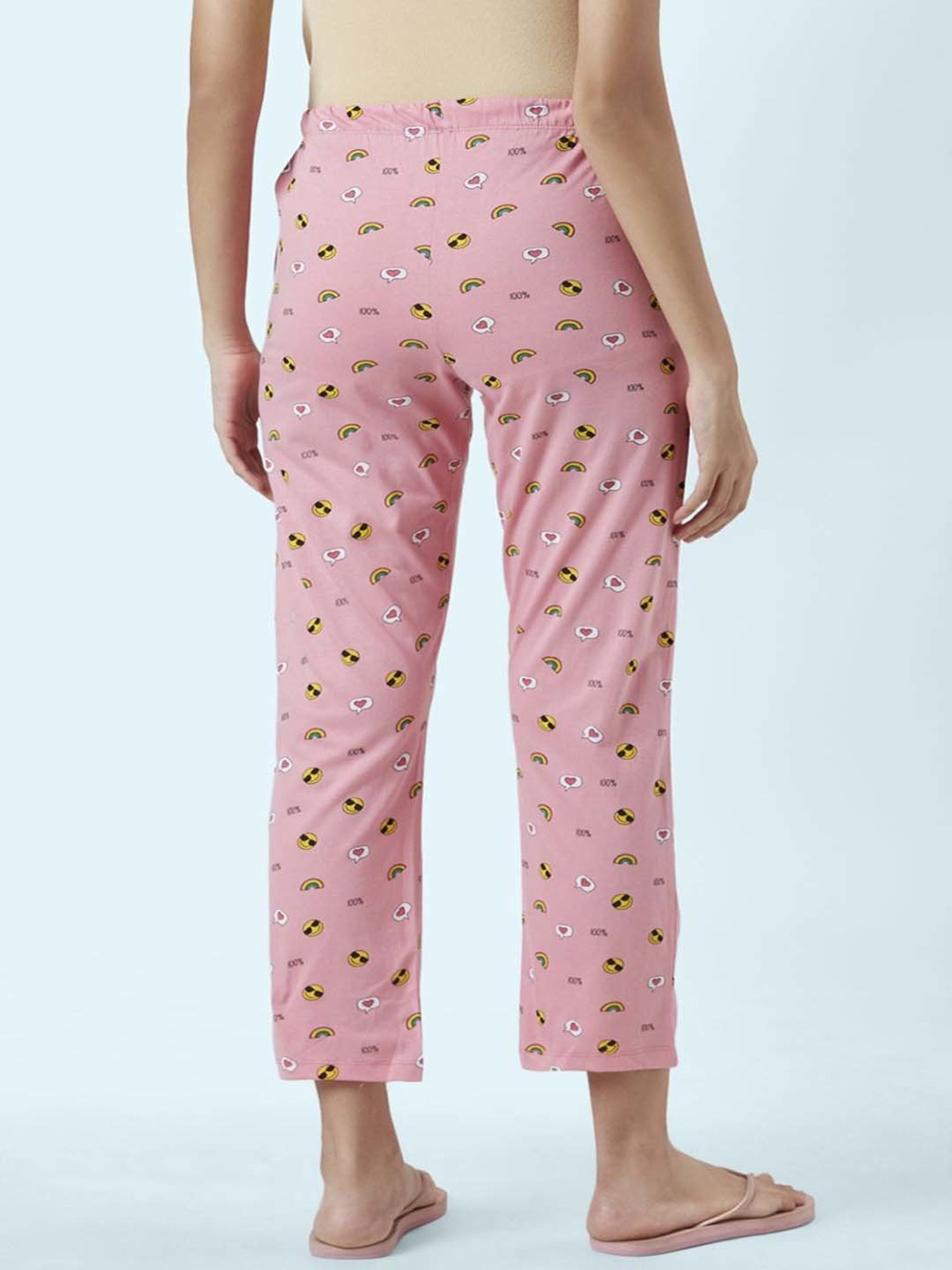 Dreamz by Pantaloons Pink Green Cotton Printed Pyjamas