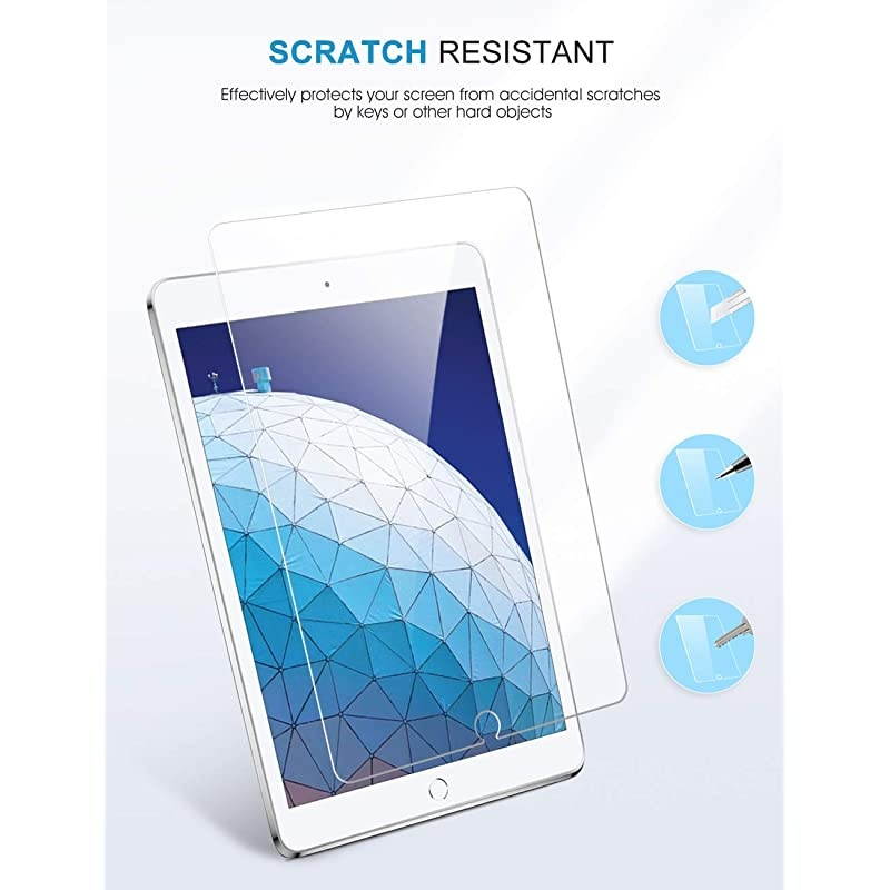 Screen Protector for iPad Air 3 3 Pack  9H Tempered Glass for iPad Air 105 iPad 102 Inch with Alignment Frame Apple Pencil CompatibleCase FriendlyScratch Resistant