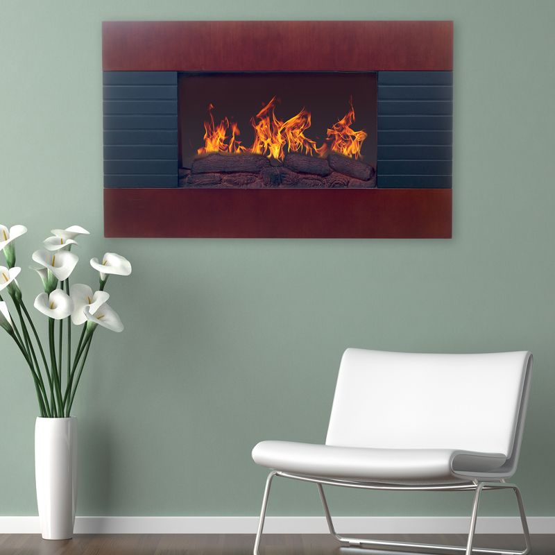 Northwest Electric Fireplace With Wall Mount & Remote Mahogany