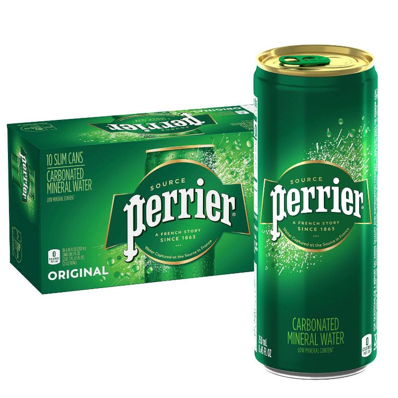 Perrier Carbonated Mineral Water - 10pk/8.45 fl oz Slim Cans