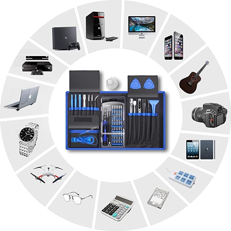 IN 1 Professional Computer Repair Tool Kit Precision Laptop Screwdriver Set with 56 Bit AntiStatic Wrist and 24 Repair Tools Suitable for Macbook PC Tablet PS4 Xbox Controller Repair