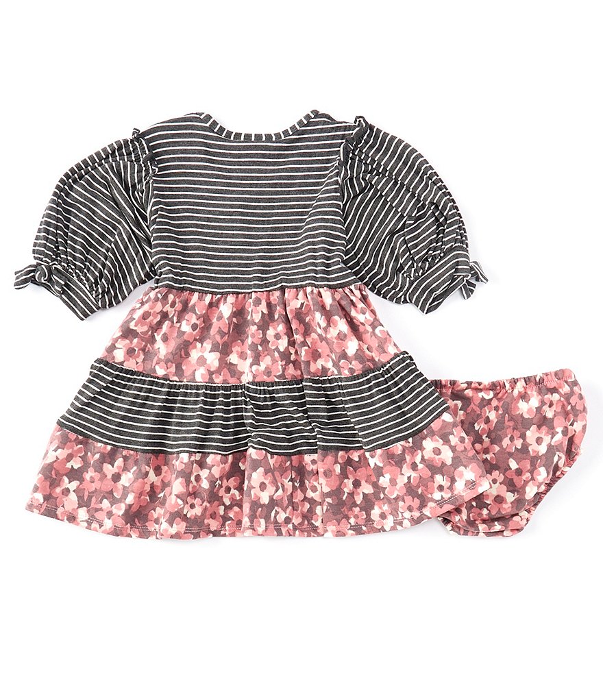 Bonnie Jean Baby Girls 12-24 Months Mixed-Media Tiered Fit-And-Flare Dress