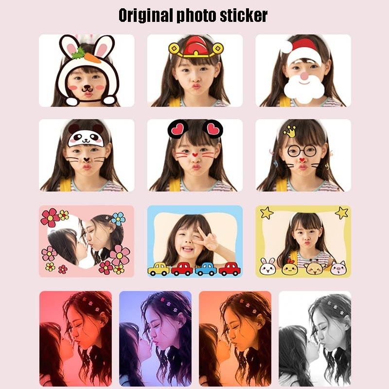 P1 Green Dinosaur No Card Children Polaroid Camera 1200W Front And Rear Dual-Lens Mini Print Photographic Digital Camera Toy