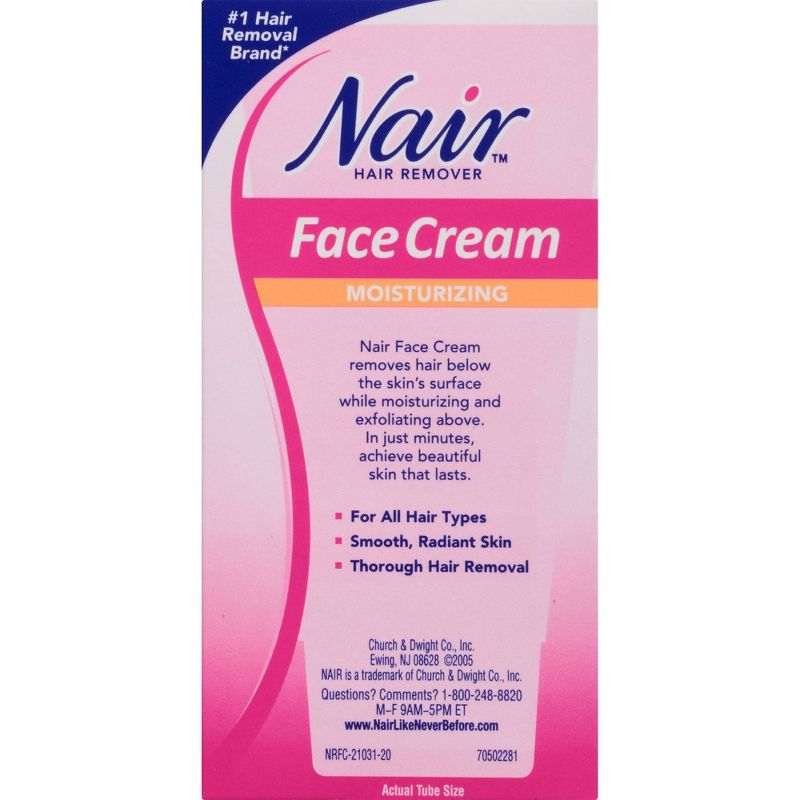 Nair Hair Remover Moisturizing Face Cream with Sweet Almond Oil - 2oz